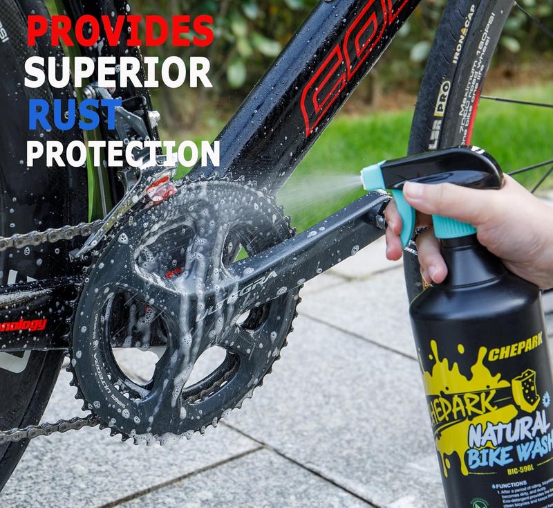 CHEPARK Nano bike Cleaner with Easy Spray Applicator - Bike Wash Fast Acting Cleaner for Oil, Grease and Dirt Removal - Bike Cleaner for All Surface Types (1000ml) - Image 4